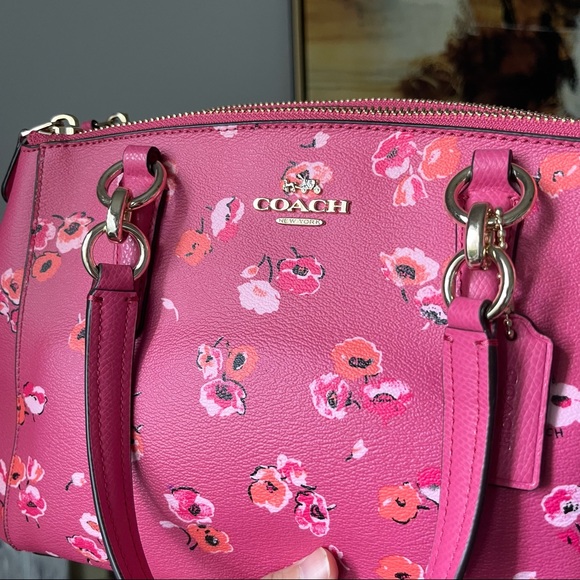 NWT MINI CHRISTIE CARRYALL IN SMALL WILDFLOWER PRINT COATED CANVAS (F37421) - Picture 5 of 8